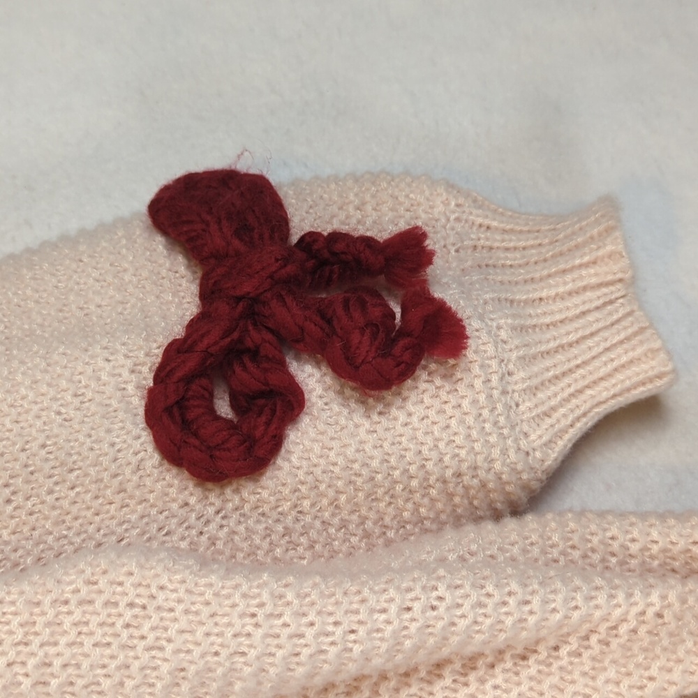 Listicle Beige Sweater with Burgundy Details - Picture 4 of 8